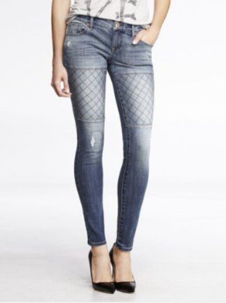 Express Low Rise Quilted Skinny Jeans